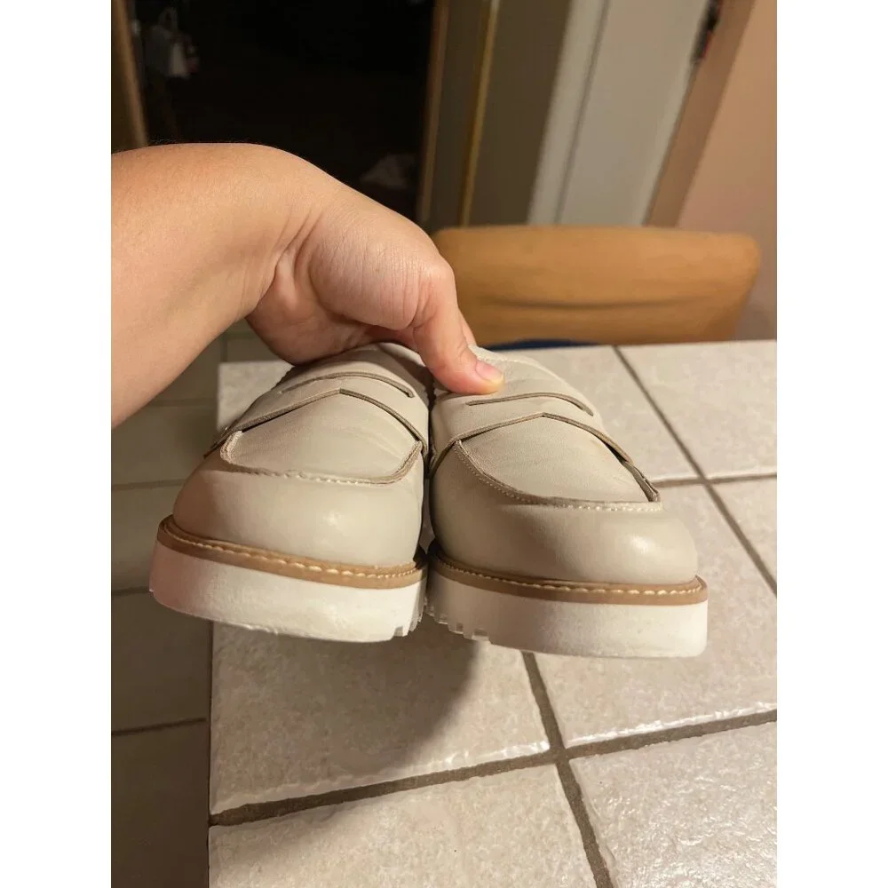 Franco Sarto Cedra Leather Loafers Penny Lug Sole & Stitching Detail Size 8M - Picture 7 of 10